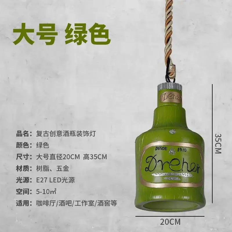 Vintage dreher glass bottle pendant lights green glass with metallic cap and gold trim for kitchen island decorbites atmosphere glass pendant