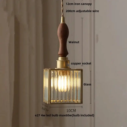 A warm-toned vintage floral stained glass brass pendant lamp with walnut iron canopy for dining room decorbites glass brass