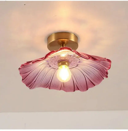 Vintage pink glass flower pendant light with brass fixture ideal for dining room glass pendant light trio multi color