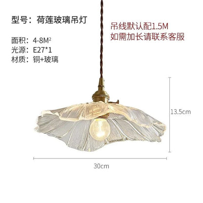 Vintage Flower Glass Pendant Light Fixture - Decorbites