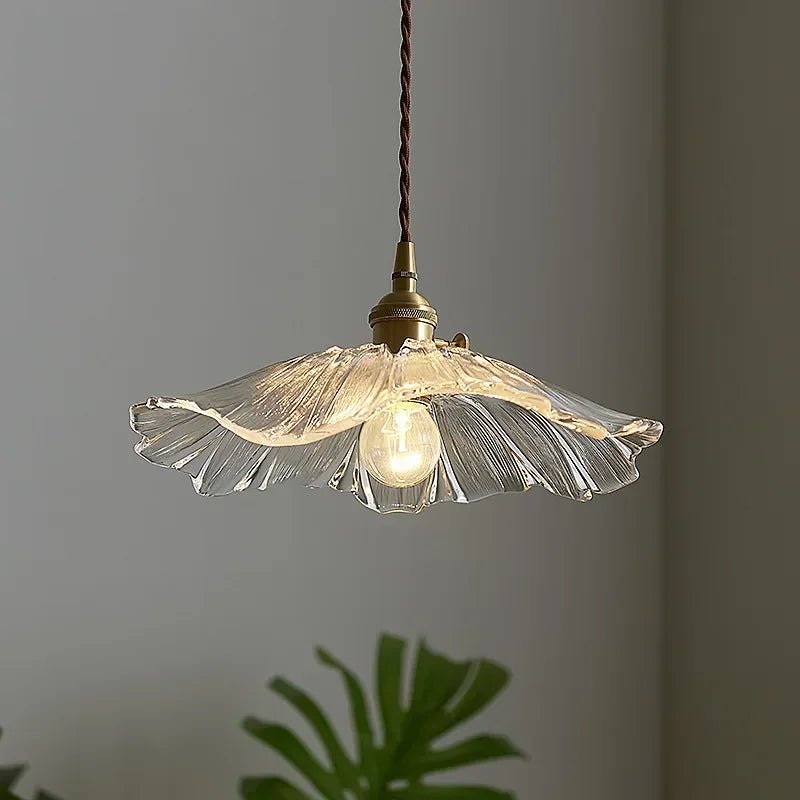 Vintage Flower Glass Pendant Light Fixture - Decorbites