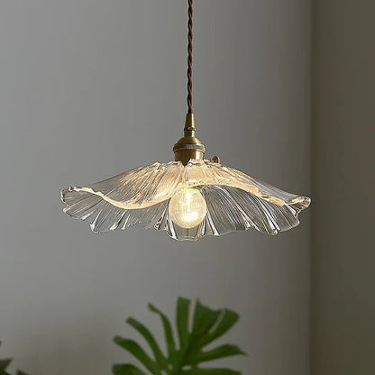 Vintage Flower Glass Pendant Light Fixture - Decorbites