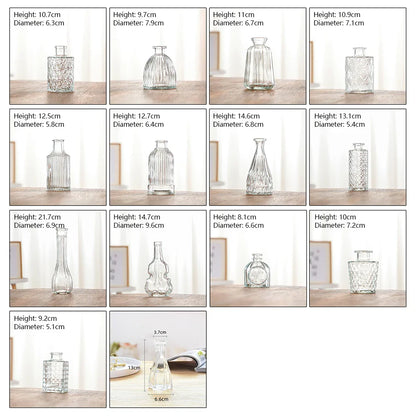 Vintage french clear glass vases with intricate patterns used as ornamental wide mouth glass vase plant pot decor