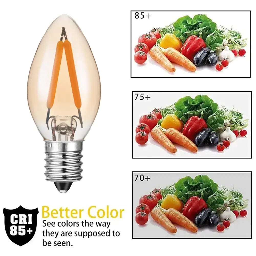 Clear glass vintage gold dimmable led filament edison candle light bulb with warm orange filament and silver base