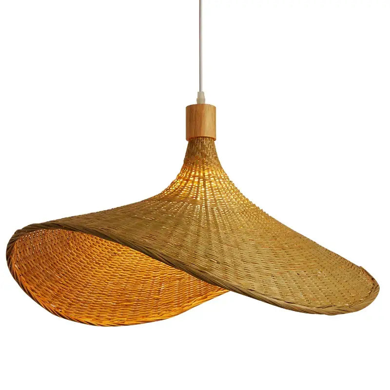 A vintage golden brown bamboo chandelier led pendant light with woven rattan and natural wood ceiling mount for dining room decorbites bamboo chandeliers