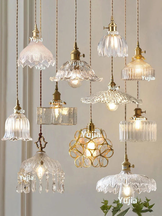 Vintage Green Glass Pendant Light With Brass Details - Decorbites