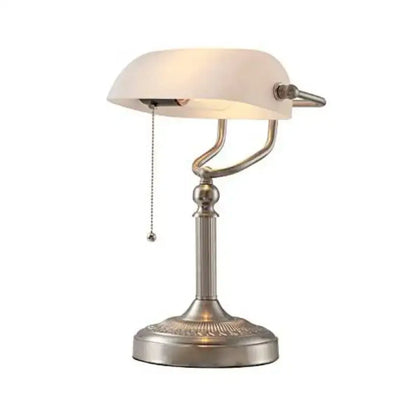 Vintage green and white glass bankers desk lamp with antique brass finish frosted glass shade and adjustable arm decorbites glass bankers