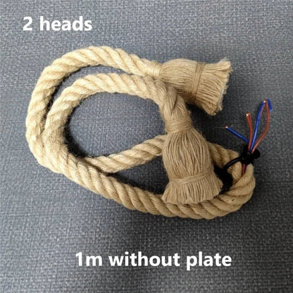 Vintage Hemp Rope Industrial Pendant Light - Decorbites