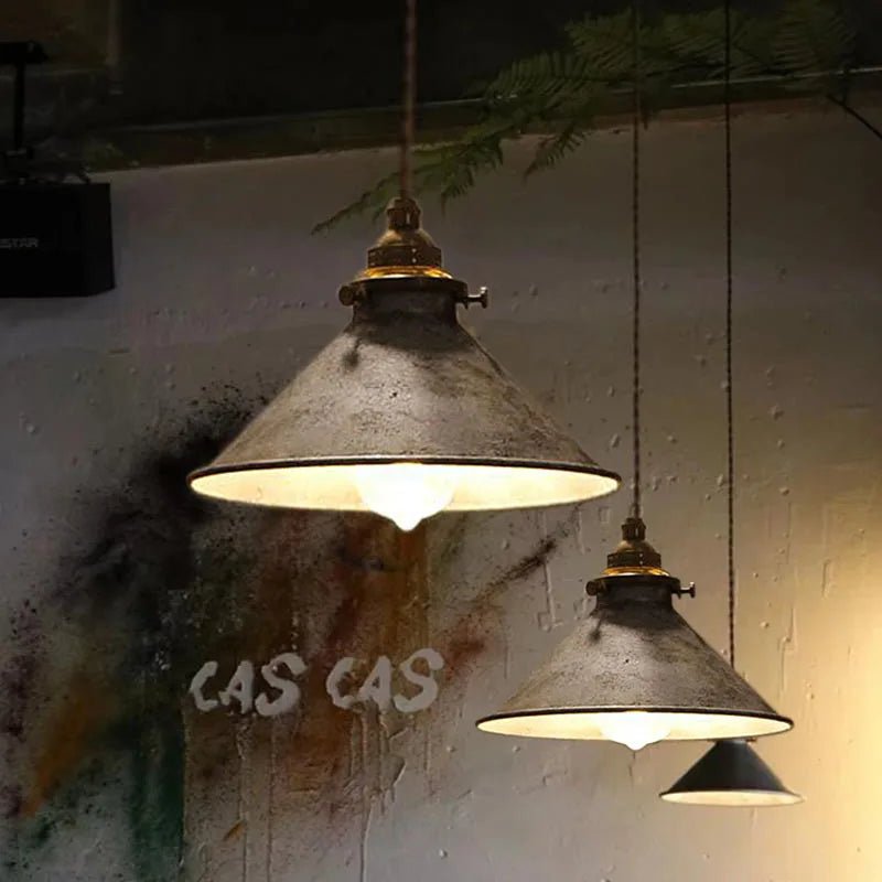 Vintage Industrial Black Iron Pendant Light - Decorbites