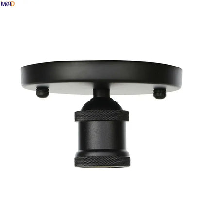 Black metal vintage industrial-style ceiling lamp with matte finish and knurled adjustment collar for living room decorbites black metal