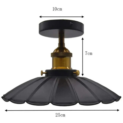 Black fluted glass pendant industrial flush mount light with brass finish for vintage kitchen decorbites industrial flush