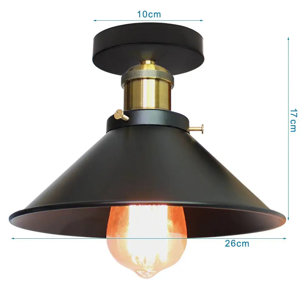 Black matte vintage industrial flush mount light with brass accent and exposed edison bulb for kitchen decorbites industrial flush