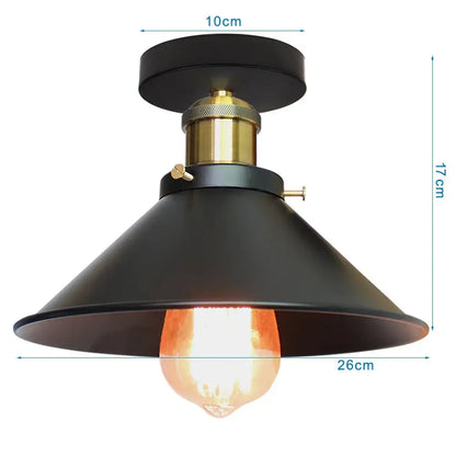 Black matte vintage industrial flush mount light with brass accent and exposed edison bulb for kitchen decorbites industrial flush