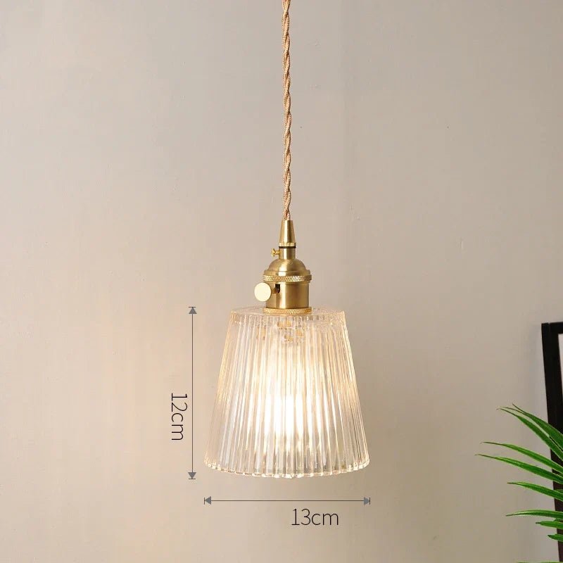 Vintage Nordic Striped Glass Pendant Light - Decorbites
