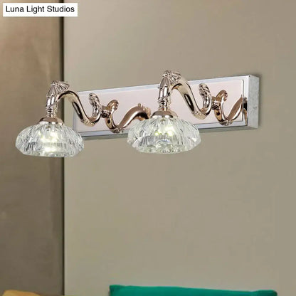 Vintage silver crystal wall lamp with chrome finish and faceted glass shades for 110v-120v and 220v-240v use