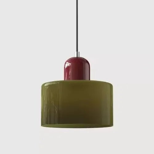 Vintage Stained Glass Mini Pendant Light in Pink Green White - Decorbites