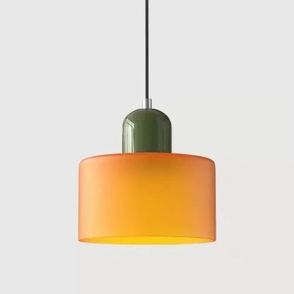 Vintage Stained Glass Mini Pendant Light in Pink Green White - Decorbites