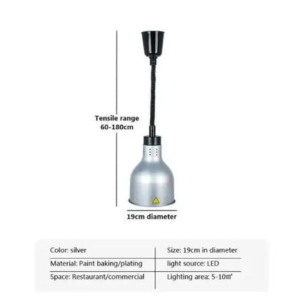 Vintage Telescopic Stainless Steel Buffet Heat Pendant Lamp - Decorbites