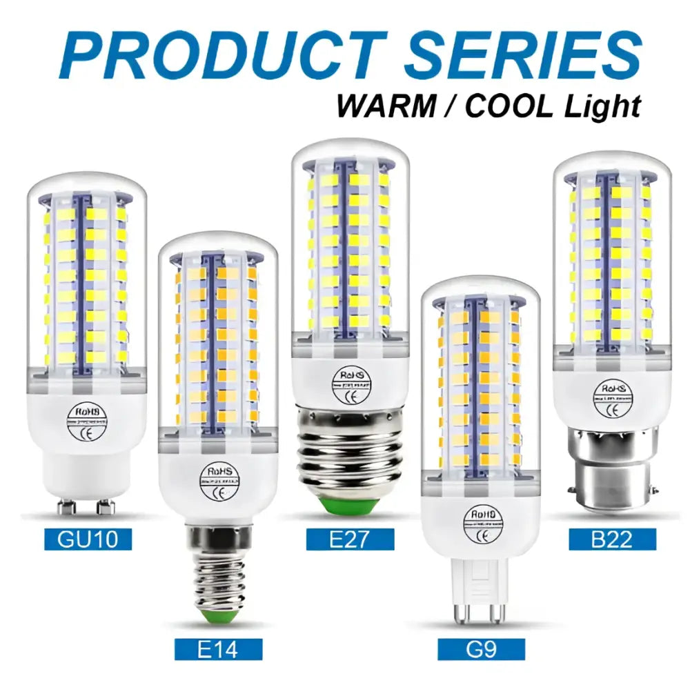 Clear glass corn-shaped led bulbs with metallic screw caps for wabi sabi cream pendant light with natural wood material