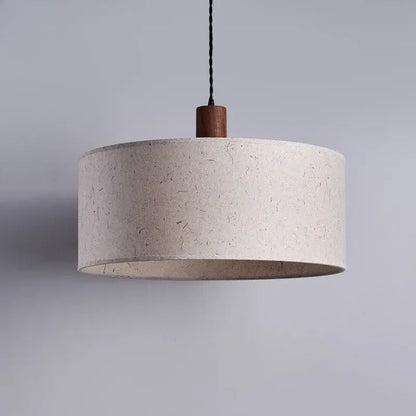 Beige decorbites cream wabi-sabi chandelier lamp with textured paper finish and wooden top for bedroom decor