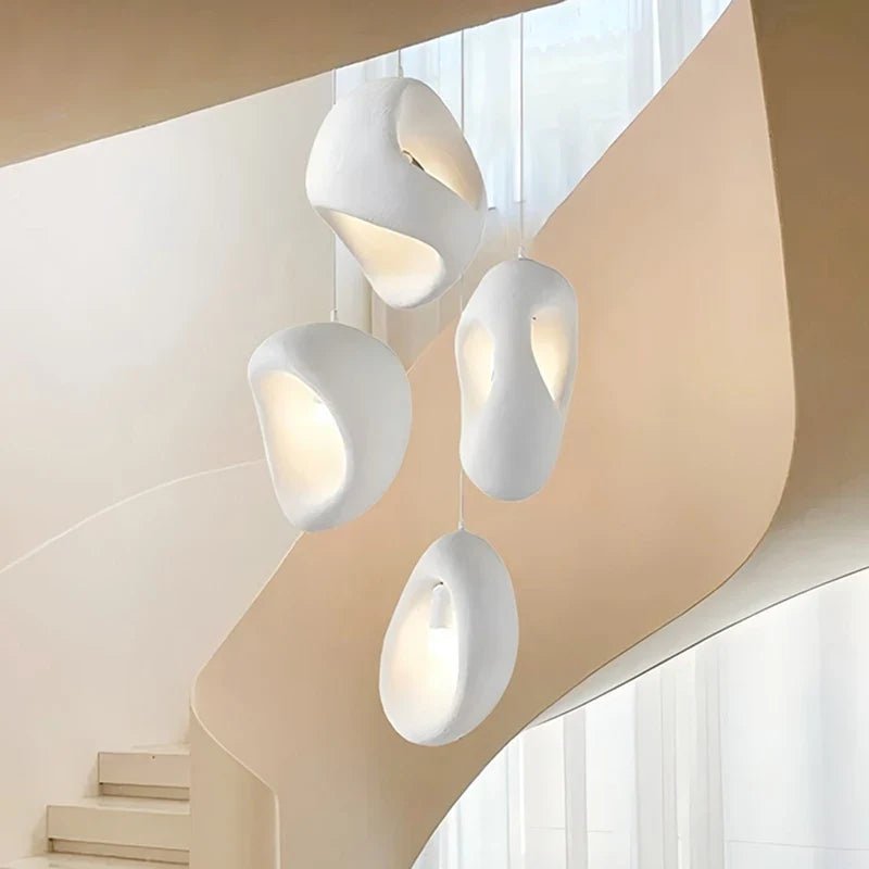 Wabi Sabi Irregular White Pendant Light, E27 - Decorbites