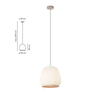 A modern white wabi-sabi ribbed fabric light luxury chandelier with a wooden base for bedroom decorbites chandelier
