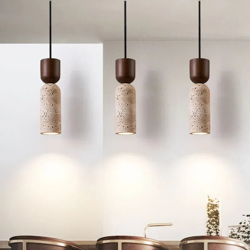 Wabi-Sabi Stone Pendant Light in Vintage French Style - Decorbites
