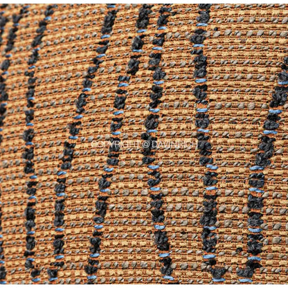 Wabi sabi tan and dark gray woven throw pillow case with textured striped pattern for living room decor