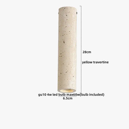 Wabi sabi yellow travertine ceiling lamp with speckled texture and gu10 led socket for decorbites acrylic led ceiling use
