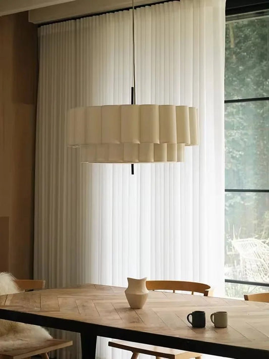 Wabi-Sabi White Fabric Pendant Light - Decorbites