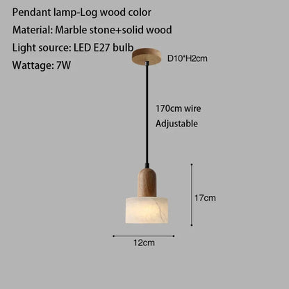 Wabi-Sabi White Marble Stone Pendant Light - Decorbites