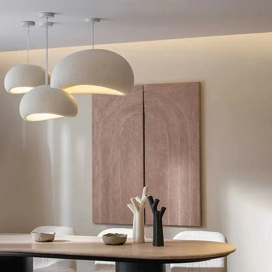 Wabi Sabi White Or Gray Sculpted Pendant Light - Decorbites