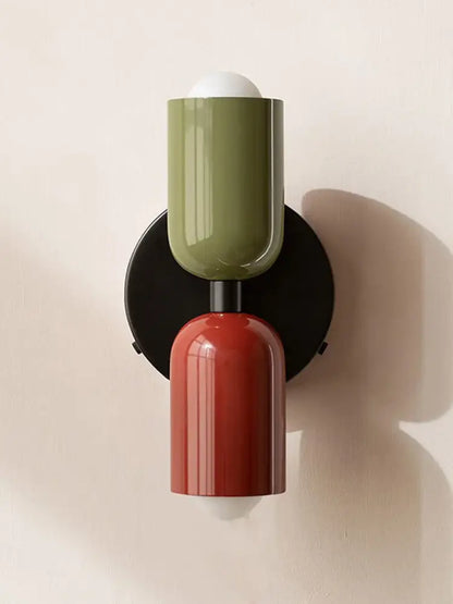 Two-toned DecorBites™ wall sconce featuring colorful light wall design for modern nordic bedroom and living room decor