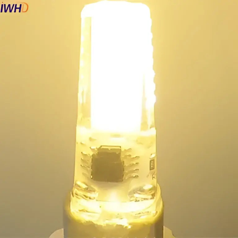 Warm white cob g4 led bulb 10-pack with clear glass casing and metallic base for chandelier and dining room use