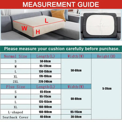 Gray waterproof elastic sofa cushion cover with fitted design and white edges shown from the back side