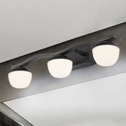 Black metal three-light wall lighting with wave design and frosted glass shades for bedroom 220v-240v