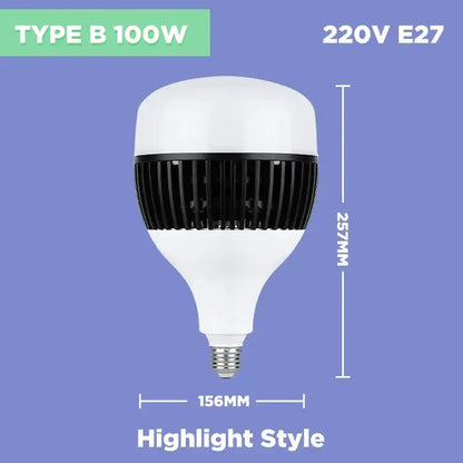 White and black decorbites 100w e27 led bulb with ribbed heat sink design for kitchen high power lighting