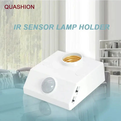 White and gold infrared motion sensor lamp holder with gray motion detector for decorbites infrared motion bedroom light