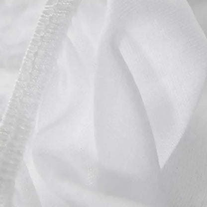 White soft-textured fitted sheet with delicate ruffled edge baby elder hypoallergenic waterproof bedroom cover