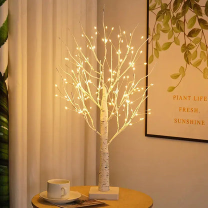 White birch tree led night light with warm glowing lights decorbites birch tree bedroom decor