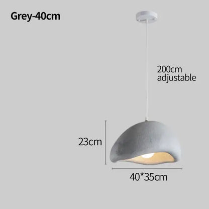 Modern grey concrete pendant light with dome shade and adjustable 200cm cord from decorbites cement wind cloud series