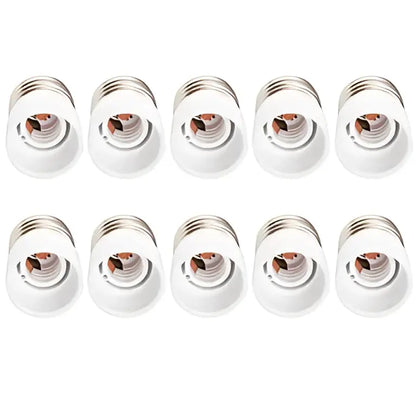 White plastic bulb socket converter caps arranged in two rows for decorbites bulb socket ceramic and copper adapter