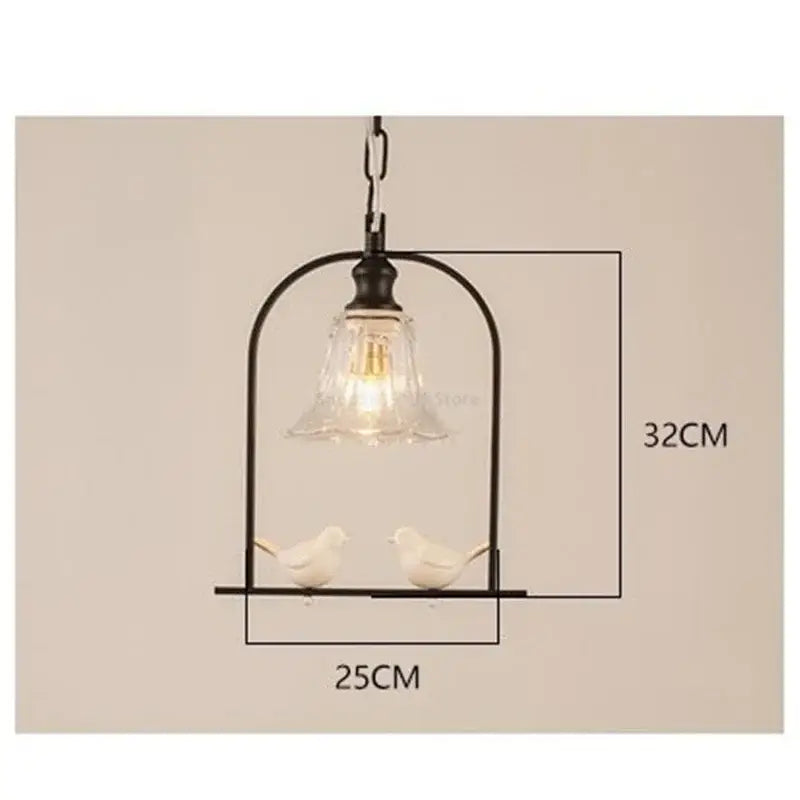 Black metal bird led pendant light with clear glass shade and two white ceramic birds for dining room decorbites bird led
