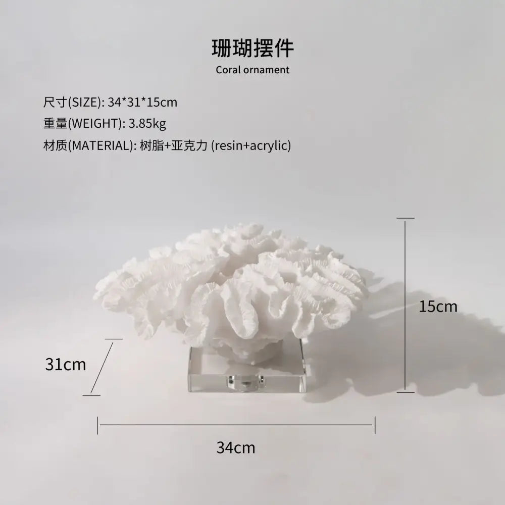 White coral tree resin handicrafts made of resin and acrylic with a crystal base for living room decorbites coral tree