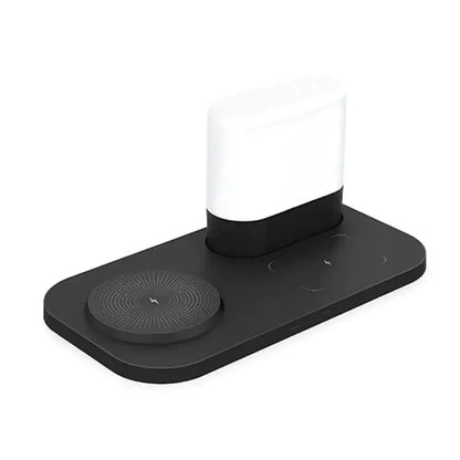 Black wireless charging stand with white and black airpods holder for decorbites led wireless night light bedroom lamp