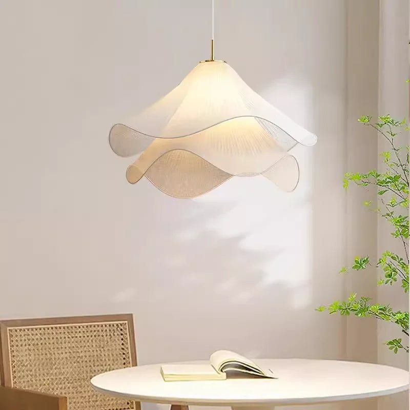 White Flower Fabric Pendant Light - Decorbites
