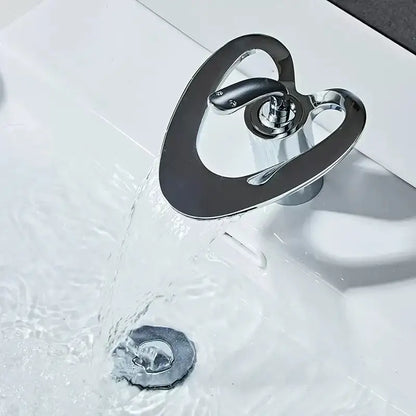 Chrome finished sculptural waterfall basin faucet with sleek modern design for decorbites golden white bathroom sink mixer tap
