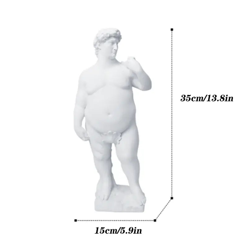 White resin hercules abstract human body statue of michelangelo david with one hand raised for living room decor