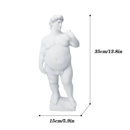 White resin hercules abstract human body statue of michelangelo david with one hand raised for living room decor