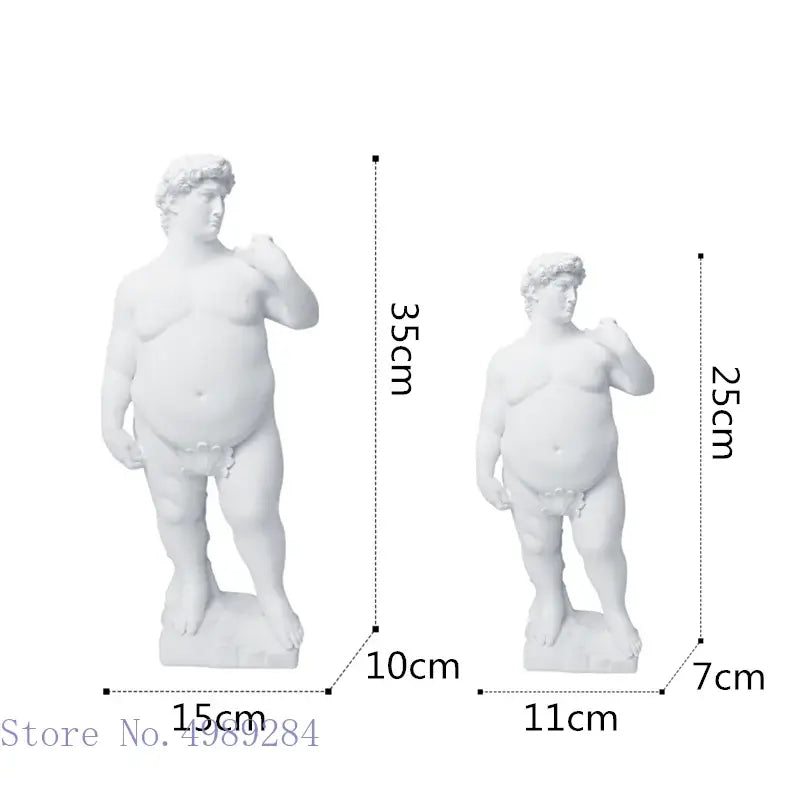 White hercules david obesity resin sculpture of a muscular nude male with curly hair for living room decorbites david obesity